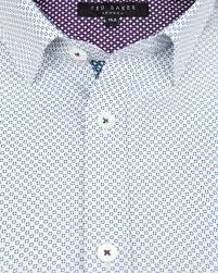 Micro Print Shirt Blue Printed Shirts Ted Baker Mens Printed Shirts Mens Outfits Mens Shirts