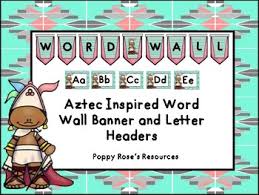 Aztec Word Wall Banner Letter Cards Word Wall Banner Letters Wall Banner
