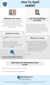 How To Spell Amen And How To Misspell It Too Spellcheck Net