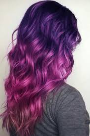 Pretty Purple And Magenta Ombre Hair Styles Balayage Hair Cool Hair Color