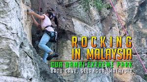 Gua means cave and damai means serene, peaceful. Rock Climbing In Malaysia Batu Cave Gua Damai Extreme Park Youtube