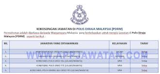 Pengambilan polis diraja malaysia pdrm 2018. Pengambilan Polis Diraja Malaysia Pdrm Inspektor Sarjan Konstabel Dan Konstabel Sokongan Appjawatan Malaysia