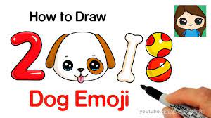 How To Draw A Dog Emoji Easy Year Of The Dog Sevimli Cizimler Kawaii Cizimler