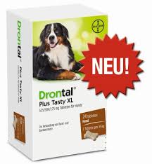 Drontal® plus (praziquantel/pyrantel pamoate/febantel) broad spectrum anthelmintic tablets are available in three sizes. Drontal Plus Tasty Jetzt Auch Fur Xl Hunde Vet Magazin At