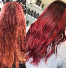 Red Hair Makeover Before And After Hair Color Long Hair Bright Red Hair Long Hair Styles Hair Makeover Bright Red Hair