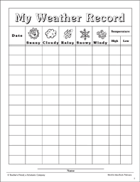Weather Record Chart Printable Charts Signs And Skills Sheets