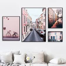 Cheap Painting Calligraphy Buy Directly From China Suppliers Pink City Street Tre Abstract Canvas Painting Bedroom Paintings Canvas Wall Art Canvas Painting