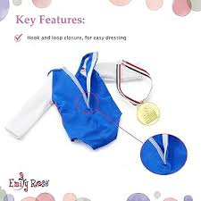 Amazon.com: Emily Rose Doll Clothes,18 Inch Gymnastics Sports Outfit  Accessories with Medal and Face Stickers, Gymnast Toy