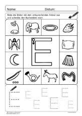 Abc Anlaute Und Buchstaben E Pdf Arbeitsblatt Fur Kinder Im Vorschulalter Anlaute Buchstaben Lernen