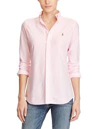 Give a timeless upgrade to your everyday wardrobe by investing in polo ralph lauren's cotton knit fit oxford shirt. Striped Knit Oxford Shirt Carmel Pink White 125 Polo Ralph Lauren Boozt Com