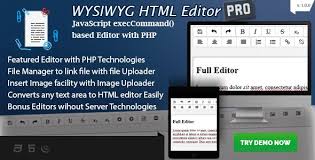 Wysiwyg Html Editor Pro Php Based Editor With Image Uploader And More Html Editor Css Templates Editor