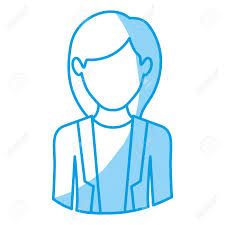 Silueta Azul Con Cuerpo Medio De Mujer Sin Rostro Con Traje Formal  Ilustración Vectorial Ilustraciones svg, vectoriales, clip art vectorizado  libre de derechos. Image 78206126