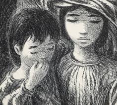 Fletcher Martin 1949 orig litho Arab Children