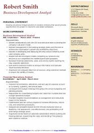 business development analyst resume