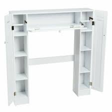 Black Bathroom Storage Cabinet Over Toilet 5wooden Over The Toilet Storage Cabinet Drop Door Spacesaver Bathroom White 4894660515952 Ebay In 2020 With Images Toilet Storage White Bathroom Storage Cabinet