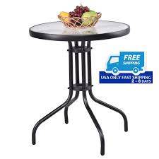 24 Outdoor Patio Round Table With Tempered Glass Top Round Glass Coffee Table Glass Coffee Table Backyard Furniture