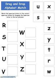 Play the abc song and have the students touch the letters as they are sung. Alphabets Worksheets Match Upper Case And Lower Case Letters Worksheets For Kids Alphabet Worksheets Preschool Alphabet Worksheets