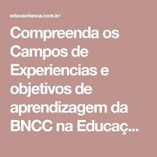 Campos De Experiencia Na Educação Infantil Pdf Campos De Experiencias E Objetivos De Aprendizagem Da Bncc Educa Crianca Objetivos De Aprendizagem Aprendizagem Objetivos Da Educacao Infantil
