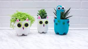 How to paint cement n plastic pots at home easily.diy cement pots. How To Make Super Simple Plastic Bottle Planters Your Connection To Wildlife