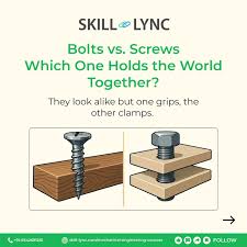 🔩 Bolts vs. Screws Which One Holds the World Together? ⚙ What's the  Difference? ▪️ Screws create threads directly in the material great for  wood, plastic, or light metals. ▪️ Bolts need