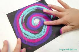 Use blue color in shading the part where the dots were drawn. Awesome Galaxy Chalk Pastel Art Project For Kids Projects With Kids