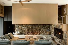 Modern Stone Fireplace Design By Pattersons Architects House On The Rock Stone Walls Interior Stone Fireplace Designs