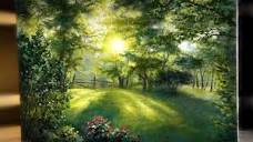Sunlight Through the Back Yard | Landscape Painting - YouTube