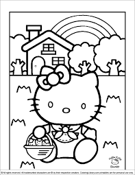 Simple free hello kitty coloring page to print and color. Hello Kitty Coloring Book Page For Kids Coloring Library