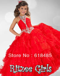 Dresses For 9 Year Olds Beaded A Line Long Flower Girl Dress Freeshipping 3t 12t Wedding Beauty Pageant Dresses Red Flower Girl Dresses Girls Ball Gown