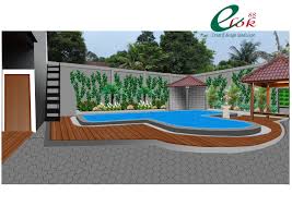 Desain Taman Pinggir Kolam Renang Dengan Lebar Bak Tanam 80 Cm Bak Tanaman Kolam Renang Desain