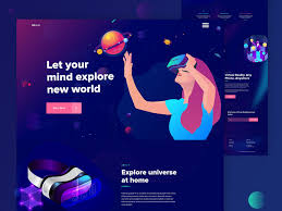 Virtual Reality Landing Page 2019 Trends Vr Landing Page Ar Vr Virtual Reality Clean Corporate Illustration Uiux Landing P Virtual Reality Reality Landing Page