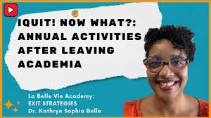 I Quit! Now What?: Annual Activities After Leaving Academia