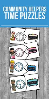 Community Helpers Time Puzzles Printable Activities For Kids Community Helpers Math Activities For Kids