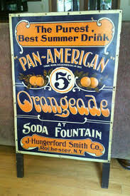 Rare Pan American Orangeade Tin Sign Carbonated Soft Drinks Fun Summer Drinks Soda Fountain