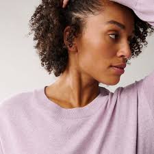 Lizzie Cotton/cashmere Sweater lilac melange från Lexington