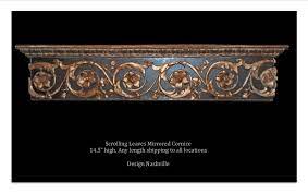 Scrolling Leaves Mirrored Cornice Cornice Design Custom Drapery Designs Custom Window Treatments