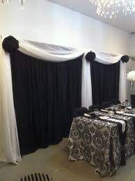 Black And Gold Backdrop Diy Black And White Sheered 2 Panel Backdrop Black And White Wedding Theme Black Decor White Decor
