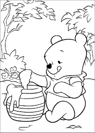 If pooh did write hunny himself, he didn't do too bad a job for someone who has never been to school. Baby Winnie The Pooh Eating Honey Coloring Sheet Mitraland