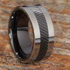 Tungsten Rings For Men Black Ceramic Inlay Ring Black Wedding Etsy Tungsten Mens Rings Black Rings Tungsten Wedding Bands