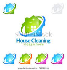 House Cleaning Vector Logo Design Eco Friendly With Shiny Home And Circle Concept Isolated On White Back Vector Logo Design Cleaning Service Logo Service Logo