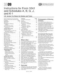 Https Www Irs Gov Pub Irs Prior I1041 2009 Pdf