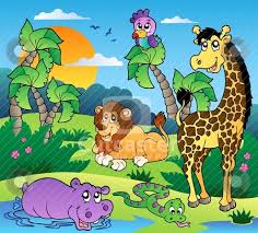 For a beautiful forest scenery drawing use faber castell. Cartoon On Net Cartoon Forest Scenery With Animals