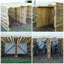 Pin By Caroline Laanstra On Cabin Trailer And Garden Ideas Bike Storage Diy Outdoor Bike Storage Easy Backyard Diy