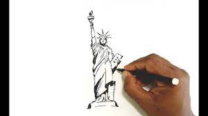 Draw a center spike, and one on each end. How To Draw The Statue Of Liberty Youtube