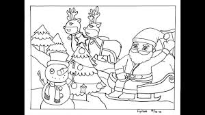 Tema gambar mewarnai kartun natal untuk tugas. Cara Menggambar Ep 178 Tema Natal Youtube