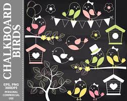 Buy 1 Get 1 Free Chalkboard Birds Clip Art Bird Summer Flowers Bunting Branch Chalkboard Clip Art Commercial An Chalkboard Clipart Art Chalkboard Art