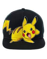 Pokemon Pikachu Black Snapback Hat Black Snapback Black Snapback Hats Pikachu Hat