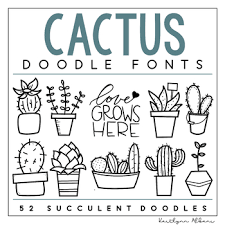 The font contains characters from the following unicode character ranges: Ka Fonts Cactus Succulent Doodle Font By Kaitlynn Albani Tpt