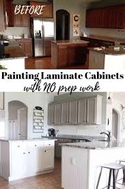 Painting formica cabinets before and after pictures. Painting Laminate Cabinets The Right Way Without Sanding