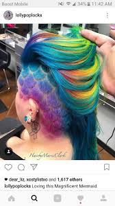 Mermaid Hair Tattoo Undercut Mermaid Hair Bright Hair Colors Beautiful Hair Dye